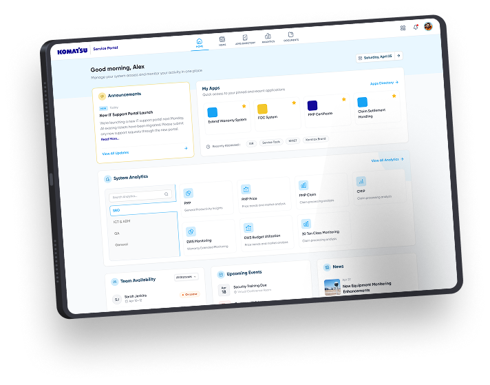Portal dashboard mockup